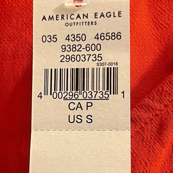 Sale American Eagle Women’s Top S Orange Cropped Long Sleeves - Picture 8 of 11